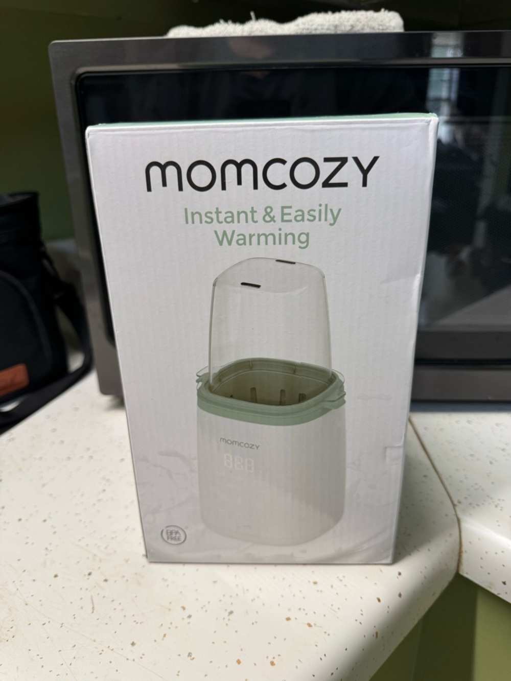 Momcozy Baby Bottle Warmer - White with Light Green Accent
